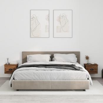 Mesitas de noche de pared 2 unidades 41,5x36x28 cm en color Blanco y Negro, diseño moderno para dormitorio, salón o estudio, también disponibles en acabado brillante