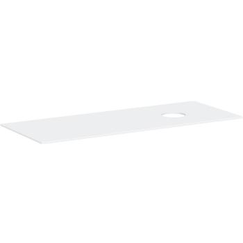 Consola Hansgrohe Xevolos E 1370x550mm con recorte a la derecha para lavabo, sin agujero para grifo, color blanco mate