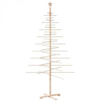 Wooden Christmas Tree for Decoration 210 cm Solid Pine Wood