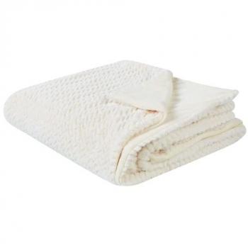 Colcha de poliéster blanca con estampado y relieve 200 x 220 cm Surmi