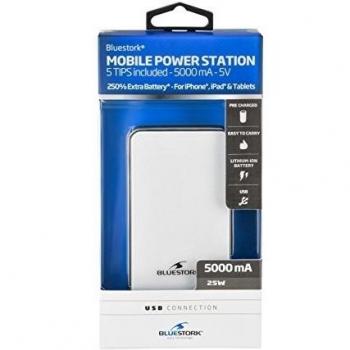 Bluestork BS-PW-BK50 - Batería externa para recargar iPhone, 5 V, 5000 mA, USB, color blanco