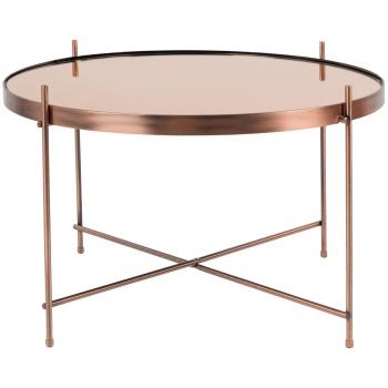 Zuiver Cupid mesa baja cristal, color Cobre, talla L, 62,5x62,5x40 cm