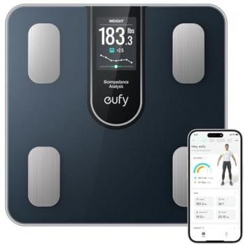 Eufy C20 Black Smart Digital Bathroom Scale with Bluetooth, 16 Metrics, Large TFT Screen and High Accuracy