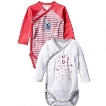 Absorba MIGNONNE - Body para bebé - niñas paquete de 2, color blanco/rosa