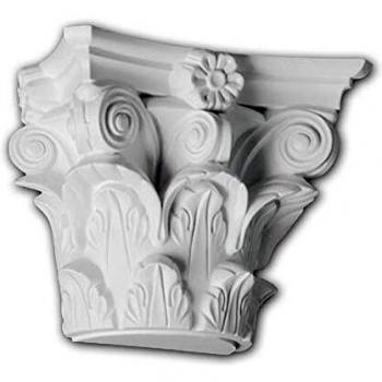 Capitel de Media Columna Estilo Corintio Blanco 115010 Profhome Decor Elemento Decorativo