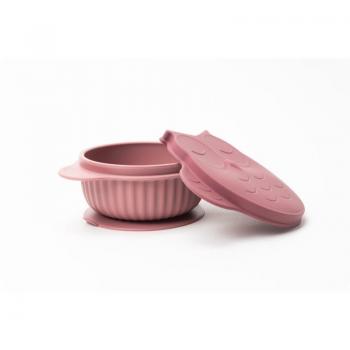 Innogio Pink Owl Silicone Bowl with Lid 380 ml