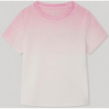 Camiseta de niña Pepe Jeans Orsina rosa con efecto degradado