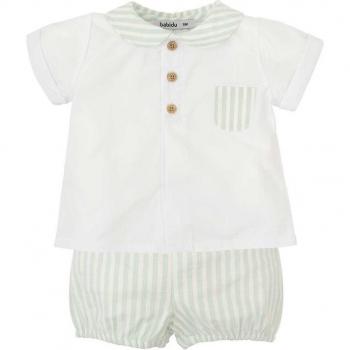 Conjunto de bebé niño de dos piezas con estampado a rayas
