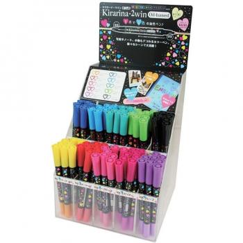 Kirarina 2win Oil-Based Markers 144pc Display-10 Colors