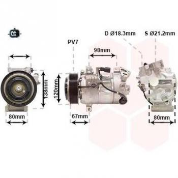 Compresor de aire acondicionado VAN WEZEL 1301K701