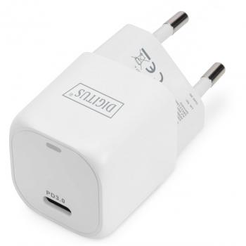 Cargador USB-C 20W Power Delivery PD 3.0 - Digitus DA-10060, Adaptador de carga rápida, Blanco