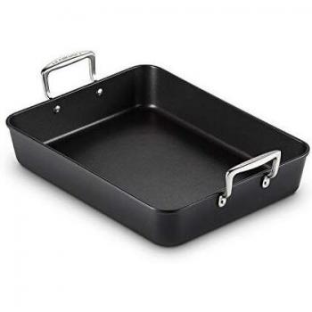 Le Creuset 52104350010101 Bandeja asadora antiadherente, Libre de PFOA, Para todas las fuentes de calor, incl. la inducción, Aluminium, Antracita/Plateado