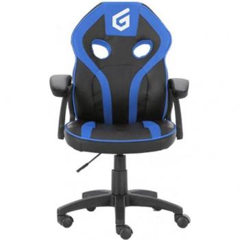 Conceptronic EYOTA06B Silla Gaming Junior Negra con Detalles en Azul, Recubrimiento PU Alta Calidad, Diseño Ergonómico, Reposabrazos Acolchados, Ajuste