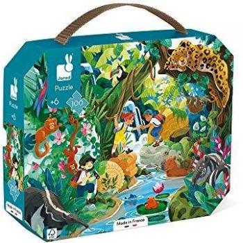 Janod - Puzle de 100 Piezas para Niños, Diseño de Aventura Inca, Juguete Educativo, para Habilidades Motrices Finas y Concentración, Maletín con Asa, Certificado FSC, A partir de 6 años, J02667