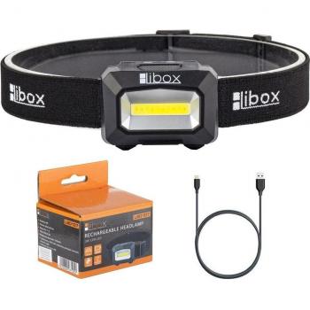 Linterna frontal recargable Libox LB0107 con cinta para cabeza LED
