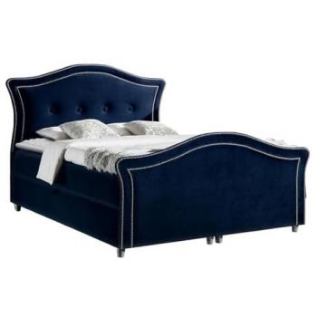 Cama Continental Baltimore 136 Doble Azul Tapiz Magic Velvet 200x200 cm con Somieres 210x214x130 cm