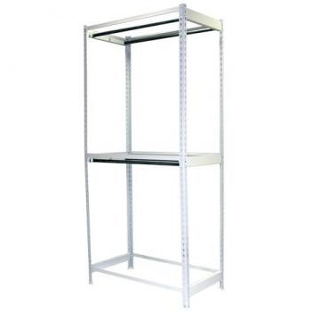 Estantería Metálica para Ropa Simonclothing Doble 2 Colgadores con 2 Baldas Blanco 2000x1200x750