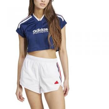 adidas Women's Tiro Cut 3-Stripes Crop Top - Team Navy Blue/White - XL