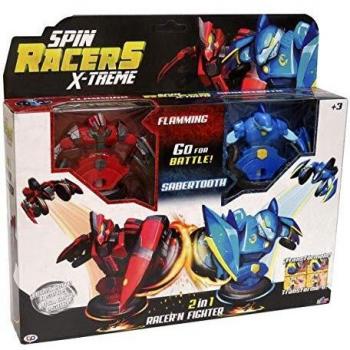CYP Brands Pack de 2 Flamming y Sabertooth de Spin Racers, Multicolor, Talla Única