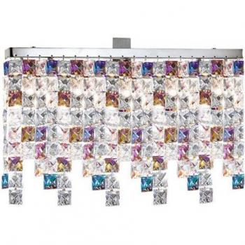 Plafón Diseño Prisma Chrome 3 bombillas 25cm, Kolarz - prisma Plafón Cristal 3 Luces Cromo