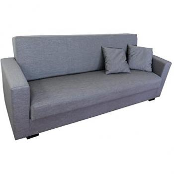 Sofá Cama Navaleno 3 Plazas Diseño Moderno Color Gris con Sistema Clic-Clac