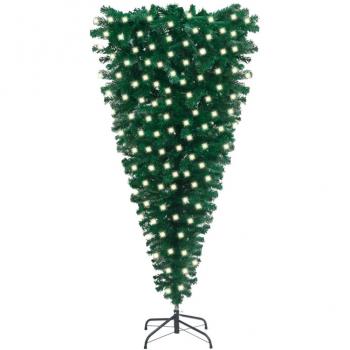 Upside-Down Pre-Lit Artificial Christmas Tree 240 cm Green