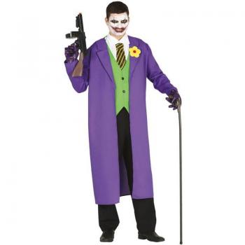 Disfraz de Bufón Asesino Joker Adulto Talla M (48-50) con Temática de Superhéroes y Cine, Color Morado y Verde para Fiesta de Halloween