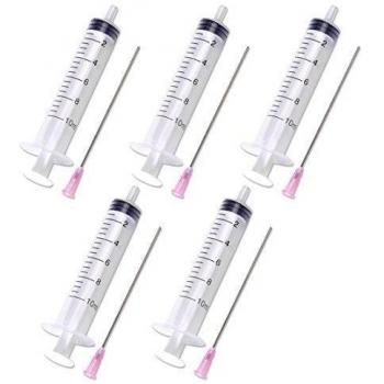10 ml Plástico Jeringa + extra largo Blunt aguja para HP/CANON/Epson/Brother láser cartucho de recambio, transparente
