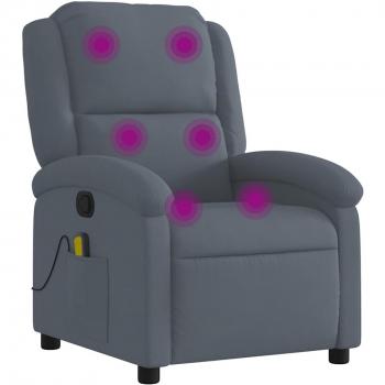 vidaXL Dark Gray Velvet Massage Recliner Chair