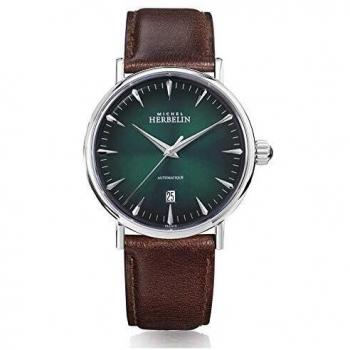 Men's Michel Herbelin Inspiration Automatic Watch - Classic Design, Transparent Case Back, 3-Year Warranty, Stainless Steel