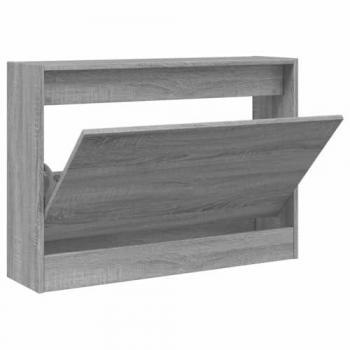 Zapatero de madera multicapa gris Sonoma 80x21x57 cm