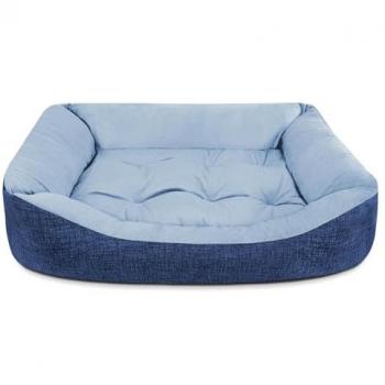 Cama de Perro de Terciopelo, Interior de Fibras de Algodón, Suave y Duradera, Disponibles en Tamaños Grande (80x60x17cm), Mediana (70x50x17cm