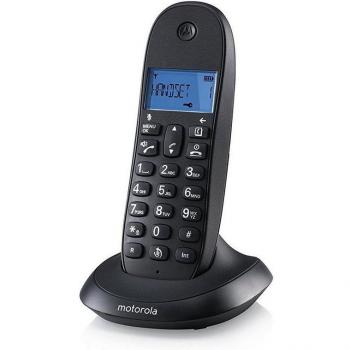Motorola C1001LB+ - Teléfono inalámbrico DECT, identificador de llamadas, pantalla LCD, memoria para 50 contactos, manos libres integrado, timbre polifónico, color Negro