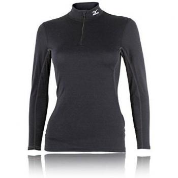 Mizuno Women Mid Weight Halfzip Vestiti Da Corsa Long Sleeve Black - Silver L