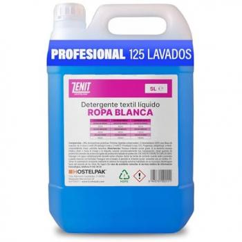 Detergente Líquido Hostelpak 5L para Ropa Blanca - 125 Lavados, Jabón de Lavadora Profesional