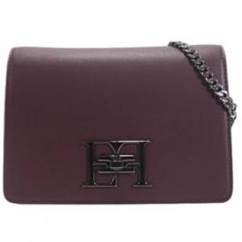 Elisabetta Franchi Elegant Bordeaux Crossbody Shoulder Bag with Metal Logo