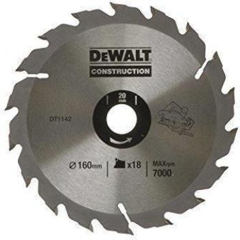 DeWalt DT1142-QZ - Hoja para sierra circular portátil para construcción 160x20mm 18D ATB +20º