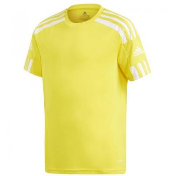 Camiseta de fútbol adidas Squadra 21 para niño, color amarillo y blanco, manga corta