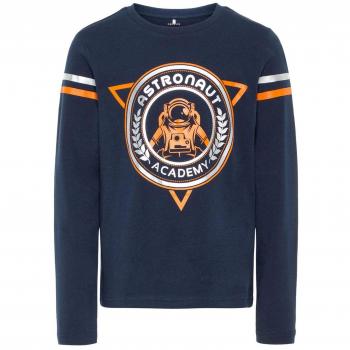 NAME IT Camiseta Manga Larga NIÑO Ruben - 134-140, Dark Sapphire