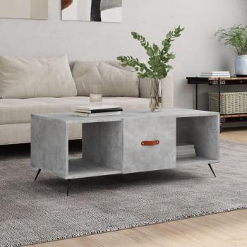 Mesa de centro de hormigón gris y madera multicapa 102x50x40 cm