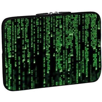 Funda Neopreno 15,6'' para Portátil - Diseño Matrix en Negro y Verde
