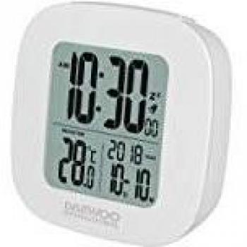 Despertador LCD Daewoo DCD-26R Blanco con Función Snooze, Reloj, Temperatura y Calendario