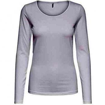 Only Onllive Love Life L/s Oneck Top Noos Jrs Camiseta, Blanco, M para Mujer