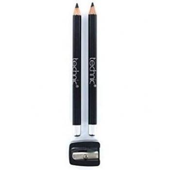 Technic Duo - Juego de lápices y sacapuntas para delineador de ojos, color negro