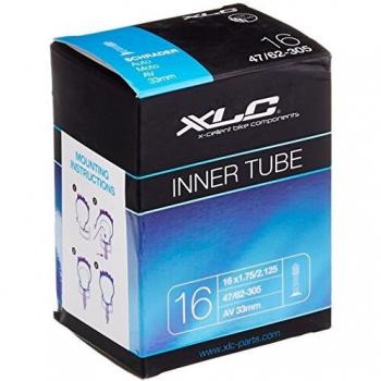 Xlc Fahrradschlauch X1.75/2.125 47/62-305 Av 33 Mm, Cámara VT A16 Unisex Adulto, Negro, 16 X 1.75 2.125 47 62-305 AV Mm