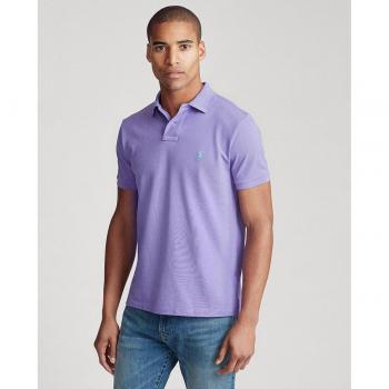 Ralph Lauren Iconic Regular Fit Piqué Polo Shirt for Men - Purple Cotton