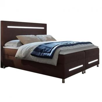 Cama Continental Baltimore 174 Doble con Somier y Tapiz, 160x200 cm, Iluminación LED y Dos Cajones de Almacenamiento