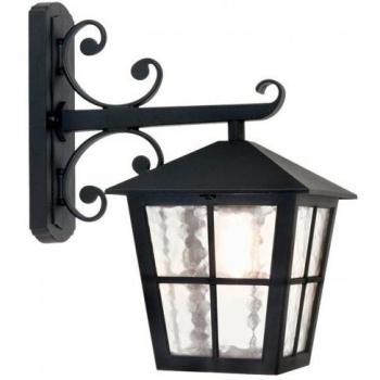 Aplique de pared para exteriores Canterbury, negro, 1 farolillo, E27