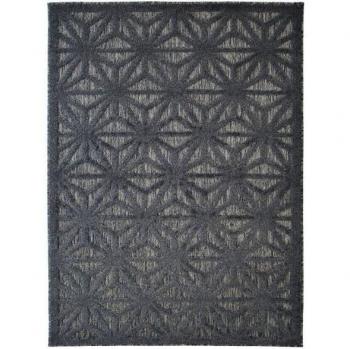 Tapete para exterior e interior padrão estrela art déco em relevo azul escuro 160 x 220 cm