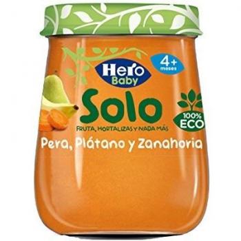 Hero Solo Tarrito de Pera, Zanahoria y Plátano, 120g